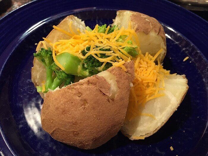 Veggie topped baked potato