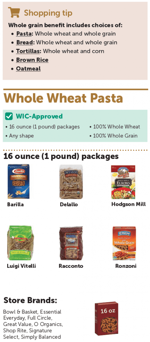 whole grain options for wic