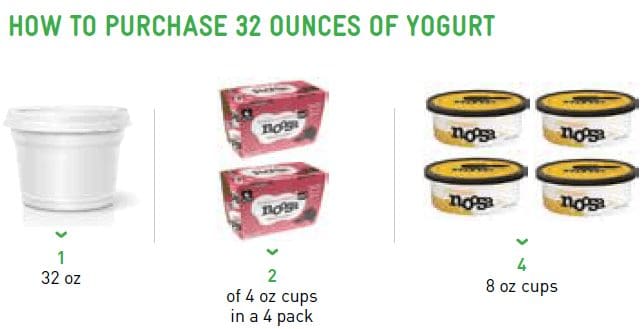 Cómo comprar 32 onzas de yogur