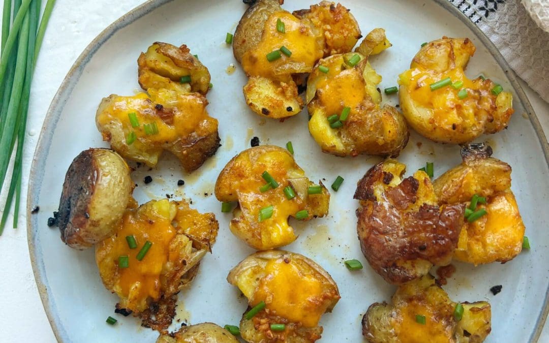Cheesy Crispy Smashed Potatoes