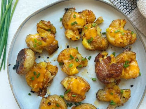 Cheesy Crispy Smashed Potatoes