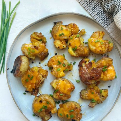 Cheesy Crispy Smashed Potatoes