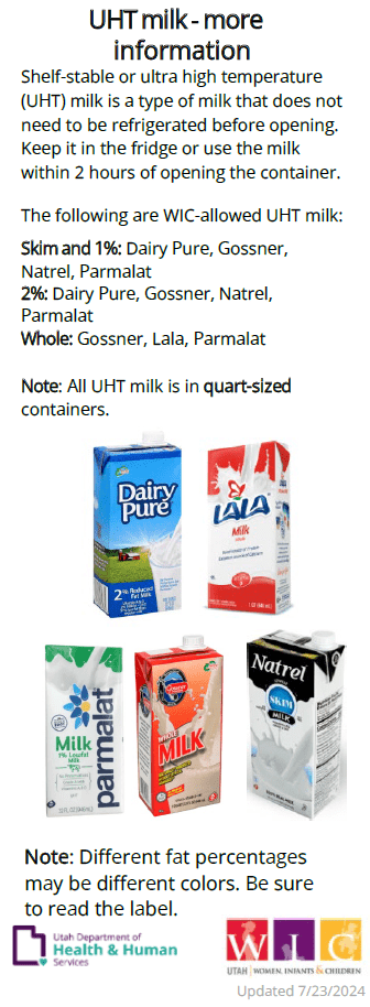 UT WIC • UHT milk 