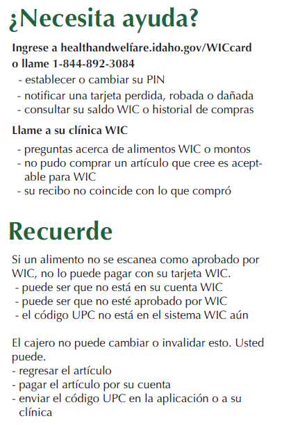 ID WIC Consejos de compras