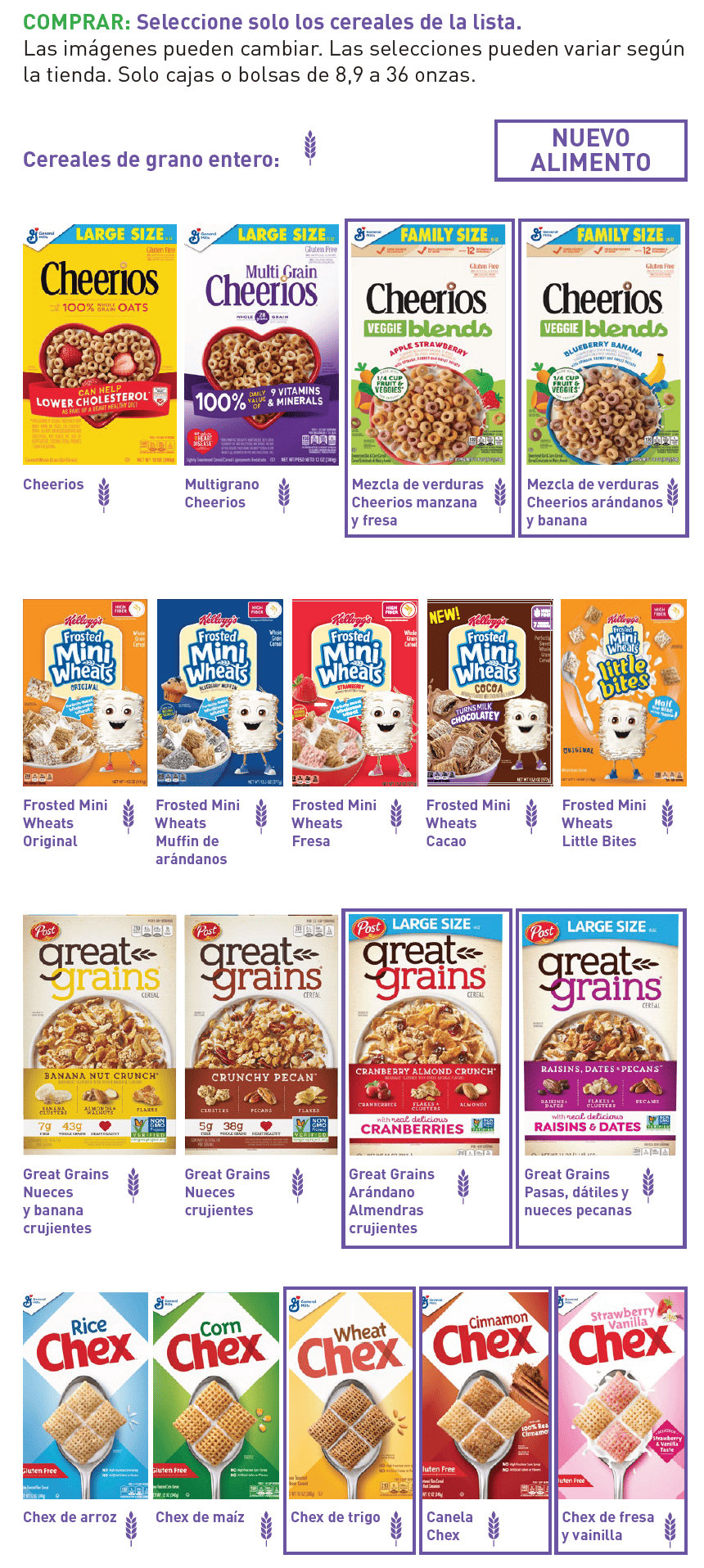 Imagen de cereales AL WIC