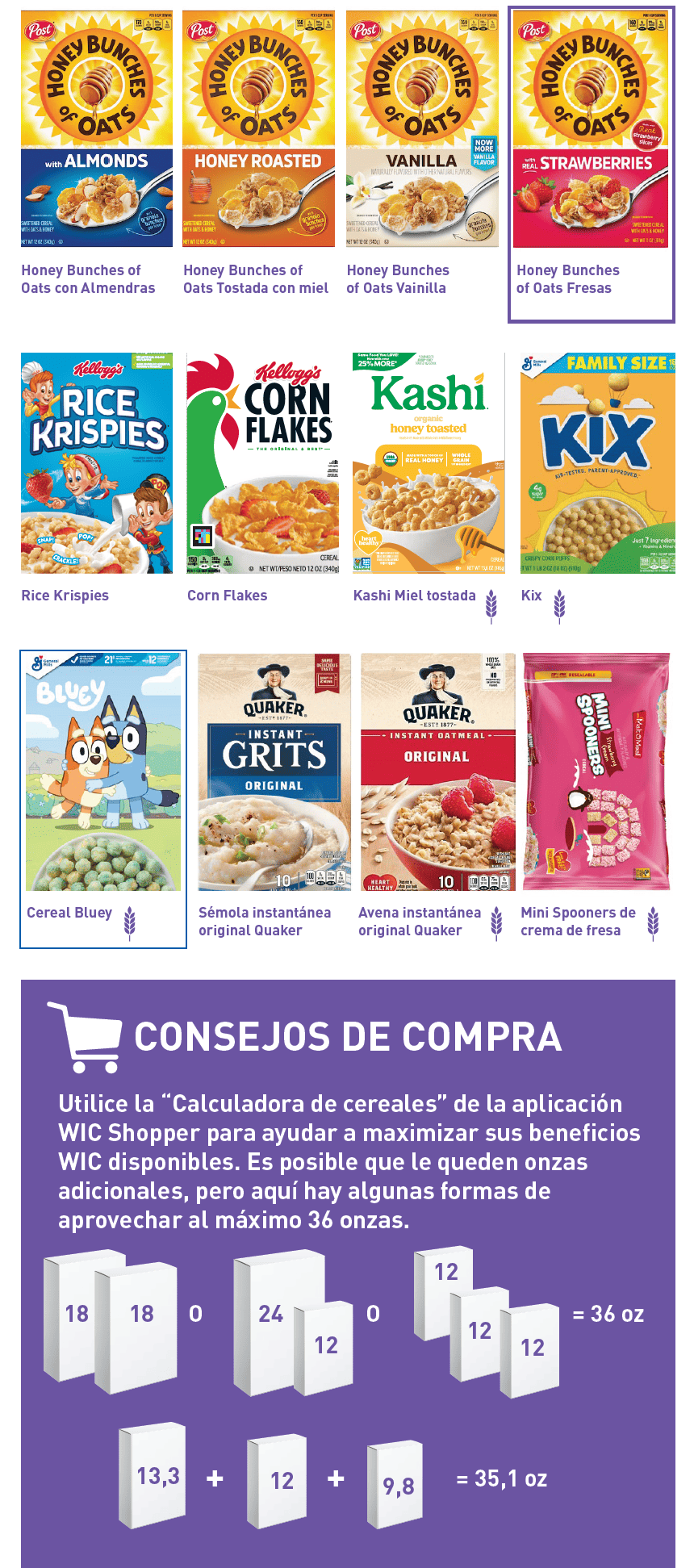 Imagen de cereales AL WIC