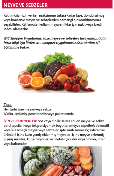 OH WIC MEYVE VE SEBZELER image