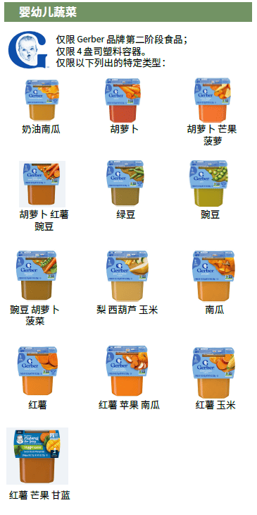 OH WIC 婴儿食品