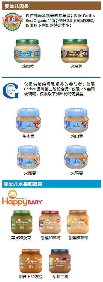 OH WIC 婴儿食品