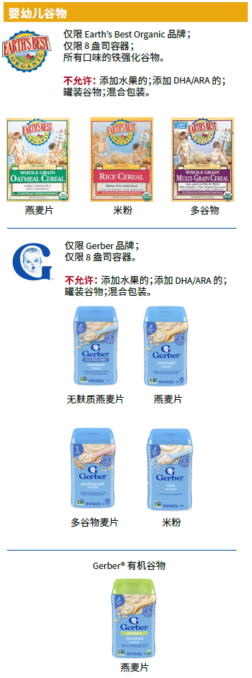 OH WIC 婴儿食品