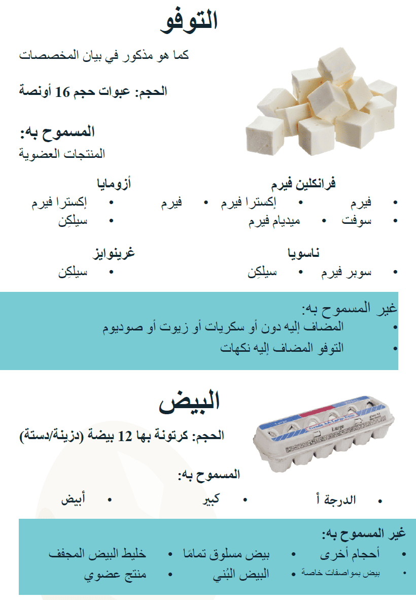 TN WIC التوفو والبيض
