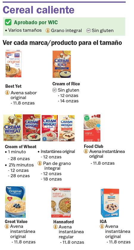 VT WIC cereal imagen