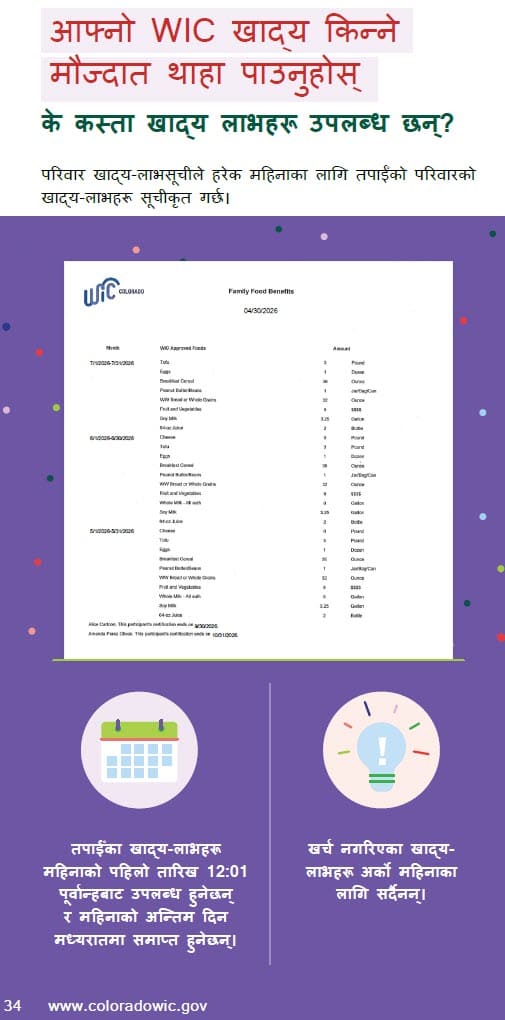 CO WIC-approved how to shop with you eWIC card in Nepali