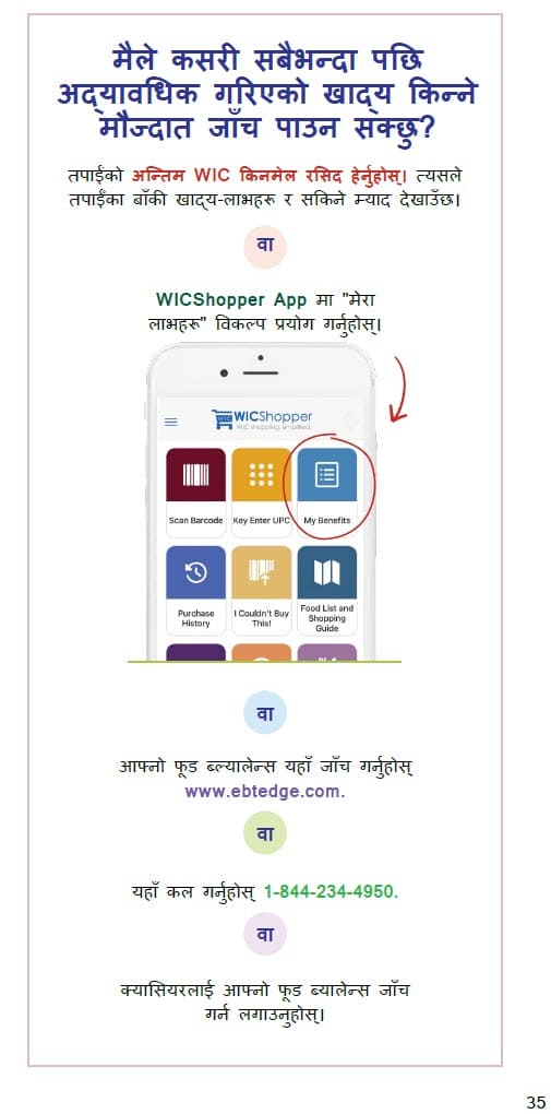 CO WIC-approved how to shop with you eWIC card in Nepali