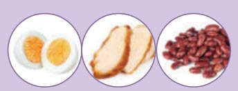 egg, chicken and beans protein