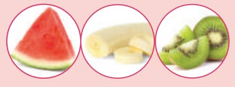watermelon, banana and kiwi fruit