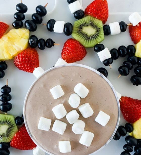 Fruit Snowflakes With Hot Cocoa Dip