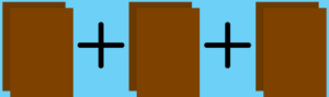 different colored squares with a plus sign inbetween them