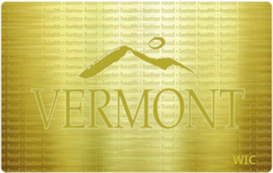 Vermont WIC card example