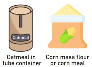 oatmeal and corn meal