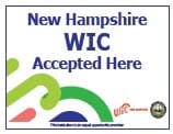 New Hampshire WIC Accepted Here sign