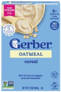 Gerber infant cereal