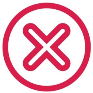 x with a circle around it