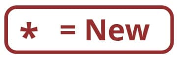 Key showing symbol that indicates what items are new