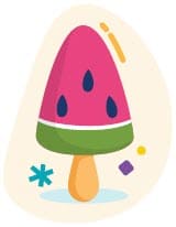 A piece of watermelon on a stick