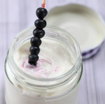 Fairy-Unicorn Wands, blueberries on a stick in yogurt