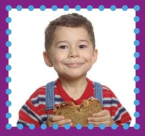 Boy eating a sandwich