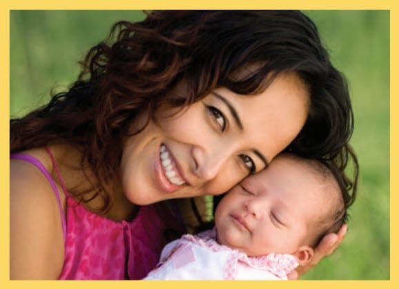 A woman and a baby