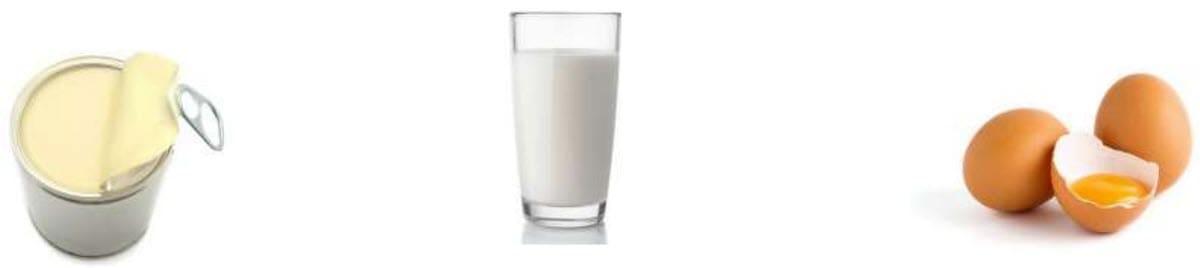 Evaporated milk, Milk, Eggs ina row