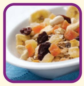 Homemade trail mix in a bowl