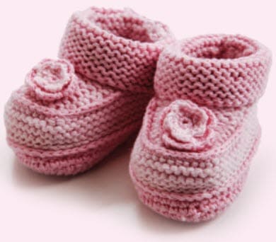 Pink baby booties