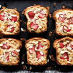 almond strawberry yoast on a sheet pan