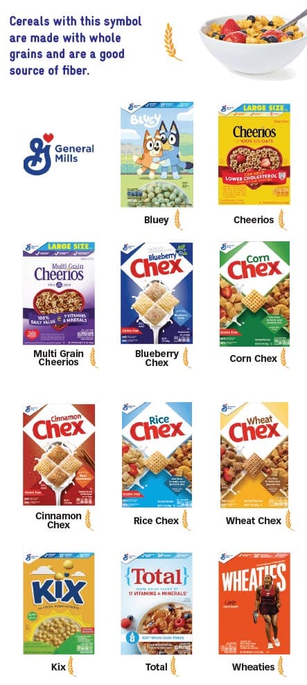 WIC cereal guide showing allowed and not allowed.