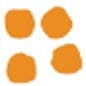 Four orange circles