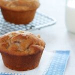 Banana muffins sitting on a table