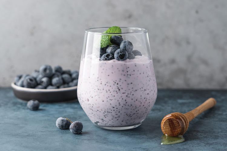 Blueberry Yogurt Chia Pudding