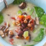 Creamy Vegetable Soup with beans in a bowl