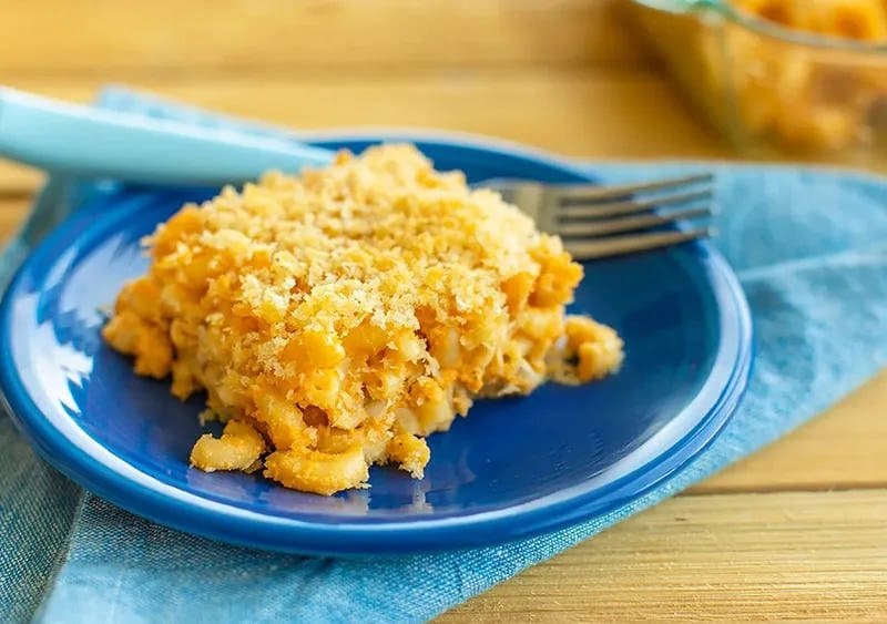 Homemade Macaroni and Cheese on a plate