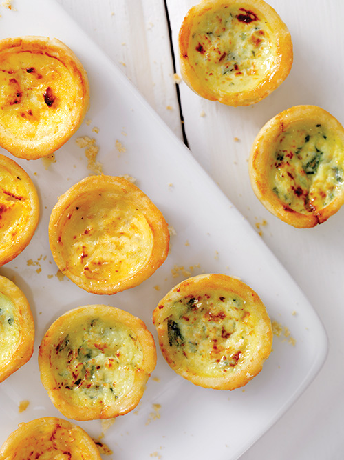 Mini Vegetable Crustless Quiche on a plate