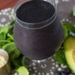 Mixed Berry Greens Smoothie with avocados on the side