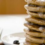 A stack of Multi-Grain Pancakes on a plate