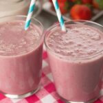 Strawberries and Cream Smoothie in two glasses