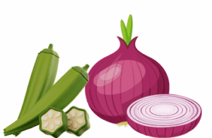 Okra and onion