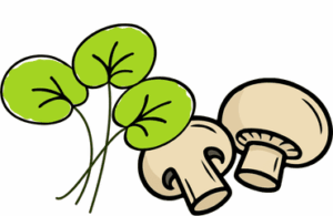 Watercress and white button mushroom
