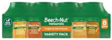 Beechnut Naturals Tropical Variety Pack multipack infant food.