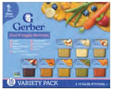Gerber Fruit & Veggie Favorites multipack infant food